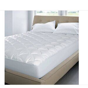 Blue Ridge Home Fashions Damask Dot 350 Thread Count Mattress Pad, One Size,